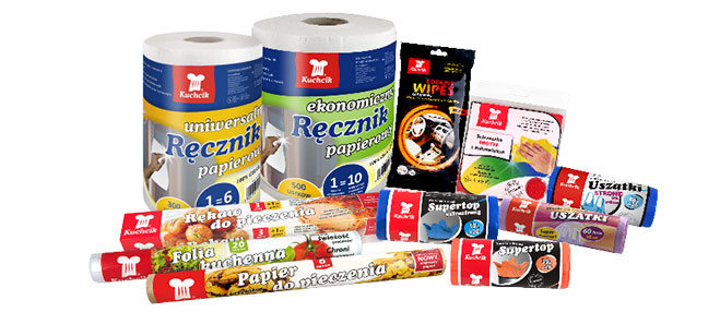 papel de aluminio film transparente toallas de papel esponjas bolsas de basura